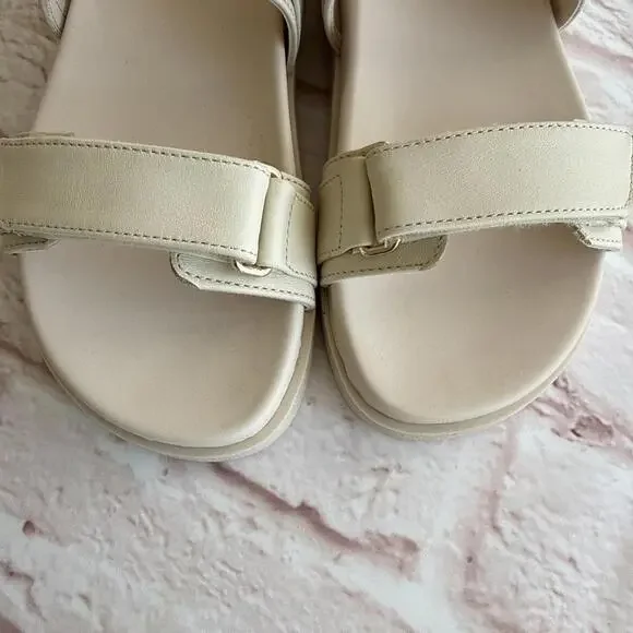 Steve Madden Leather Mona Platform Cream Bone Sandals 9 NEW No Box - Picture 5 of 8